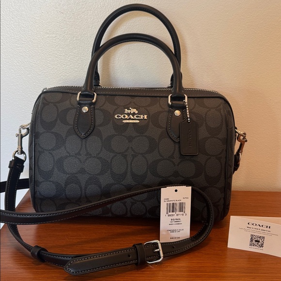 Coach Rowan Satchel Bag New Graphite - Picture 9 of 12